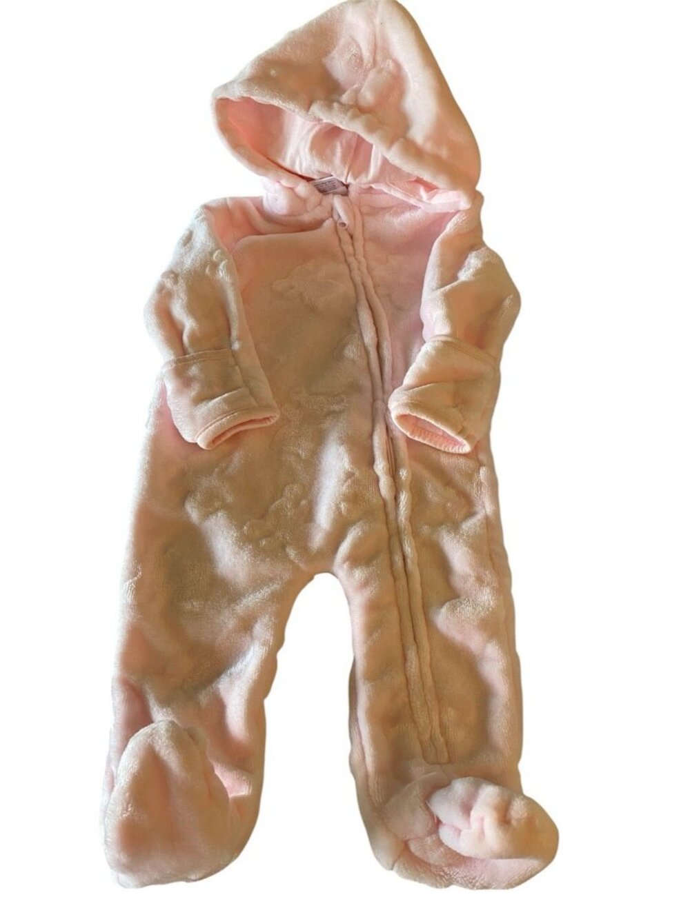 Little Beginnings Baby Girl Bear/Bunny Fleece Hooded Footy Coverup Pink 0-3 Mos